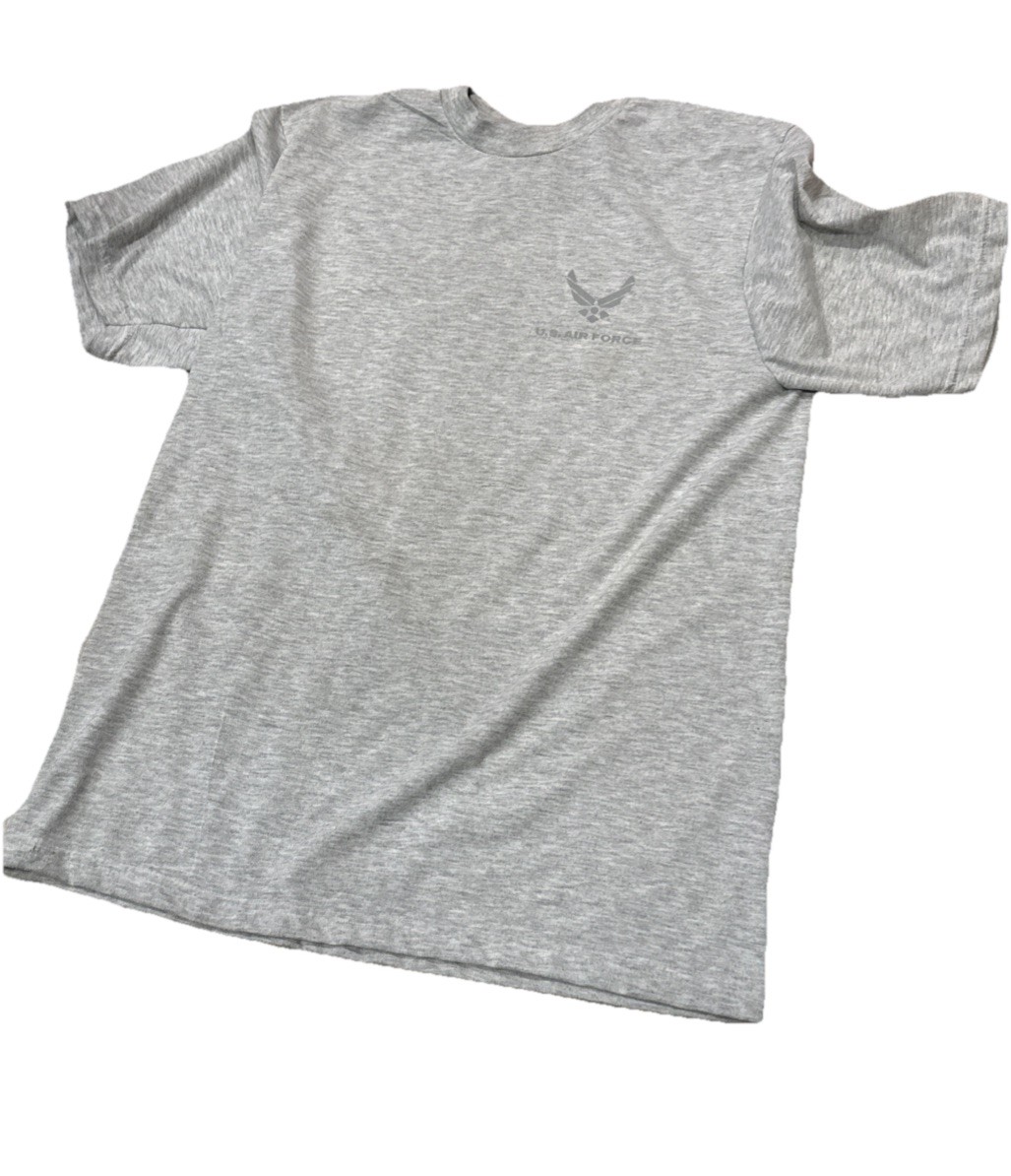 US Air Force Shirt Mens Medium Gray Short Sleeve Graphic Logo Tee Military