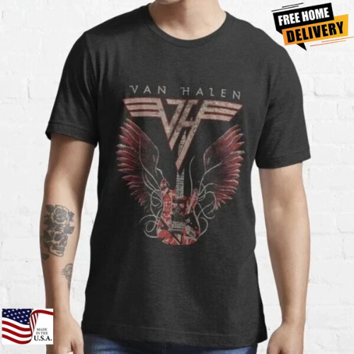 Vintage Van Halen – Classic Hard Rock Band Unisex Cotton T-shirt, Size S to 5XL
