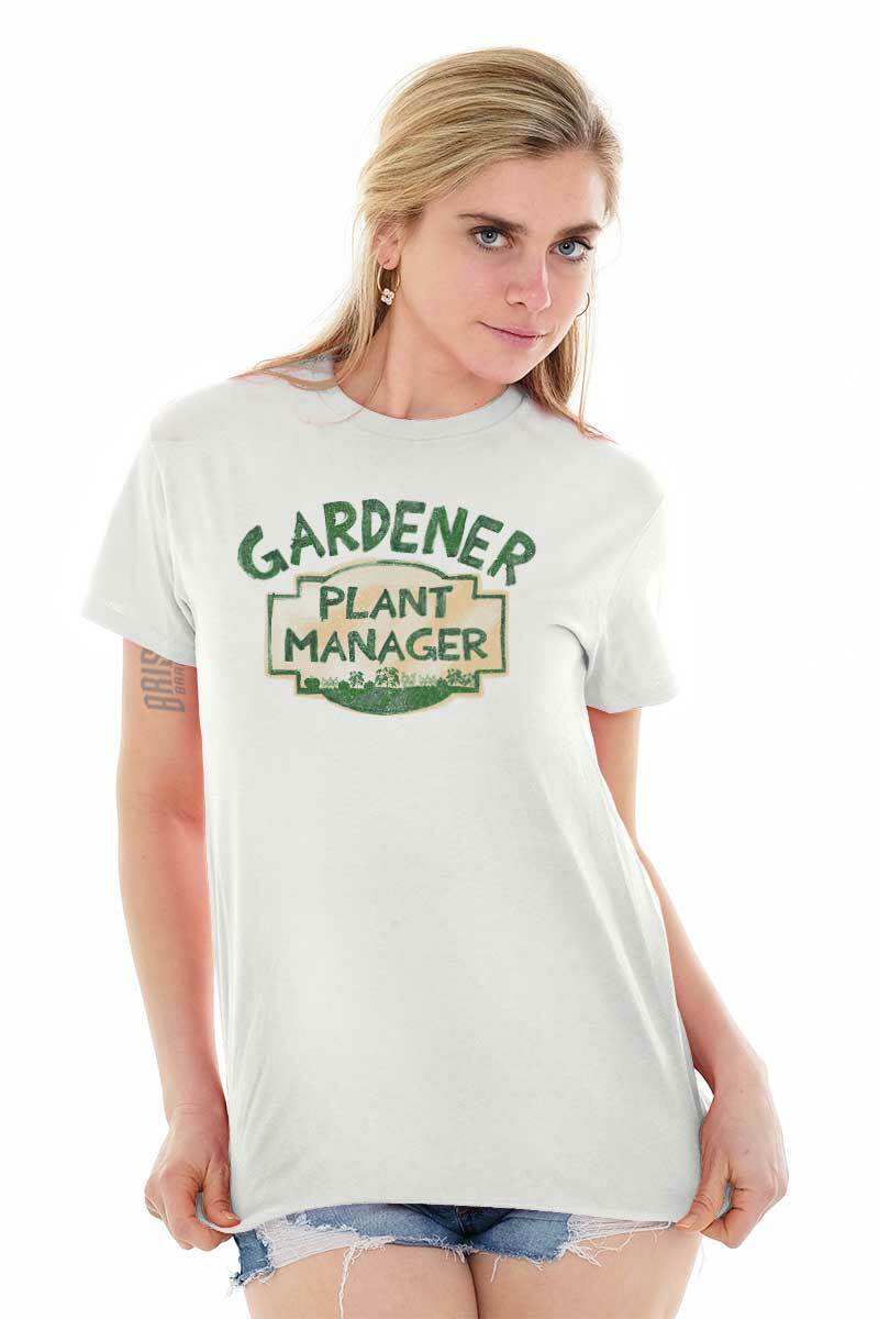 Home Gardening Plant Manager Funny Gift Idea Adult Short Sleeve Crewneck Tee