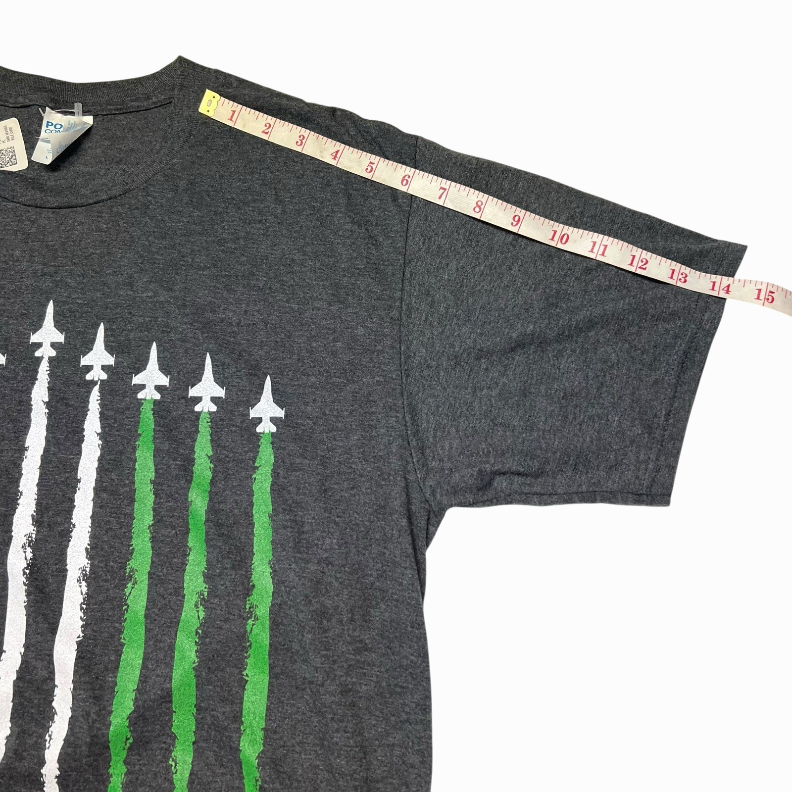 New Port & Company Air Force T Shirt Large Orange White Green India Flag Colors