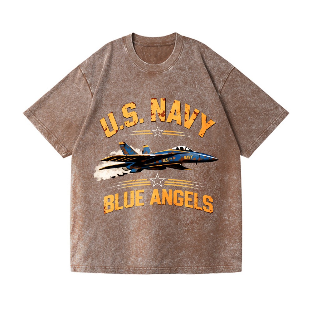 U.S.Navy Blue Angels Vintage Fighter Jet T-Shirt, Patriotic Military Graphic Tee