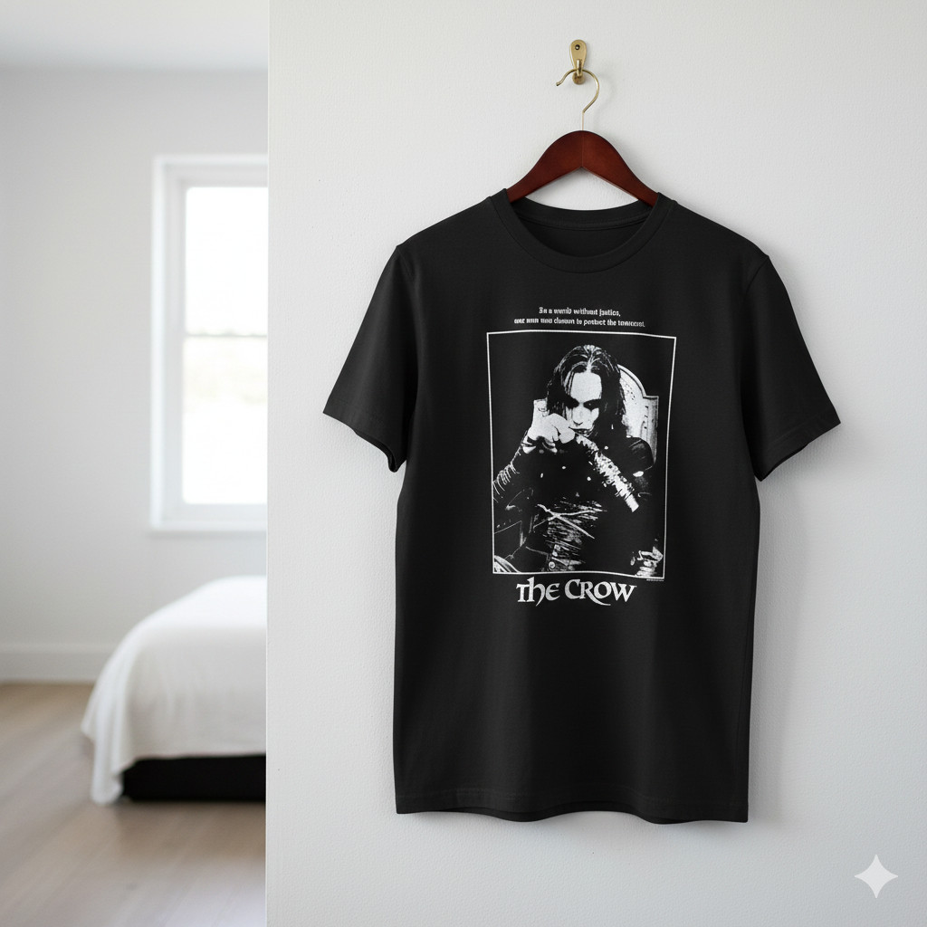 Gothic Dark Vigilante Graphic T-Shirt Black Unisex Horror Style Tee – T491