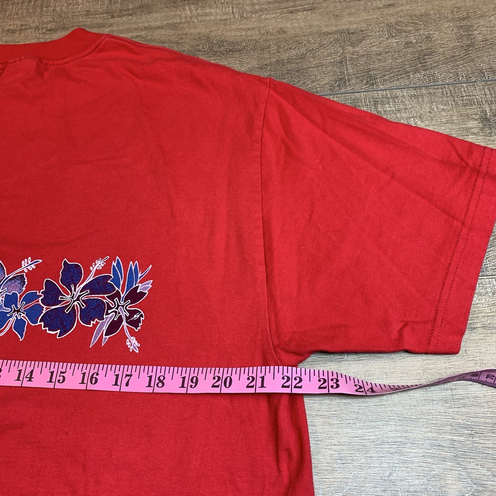 Vintage Diamond Star Allstyle Mens T-Shirt Size (XL) Red MAUI Floral T-Shirt B5