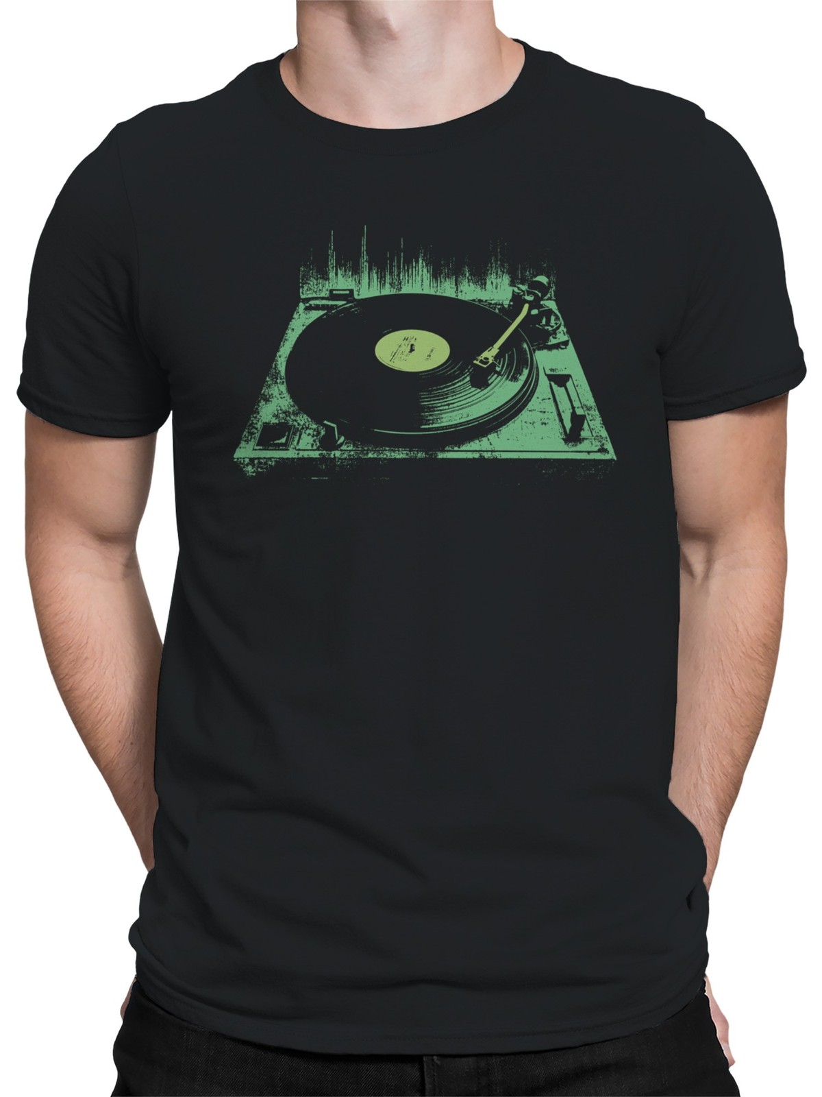 Retro Vinyl Record Player Art Men’s T-shirt