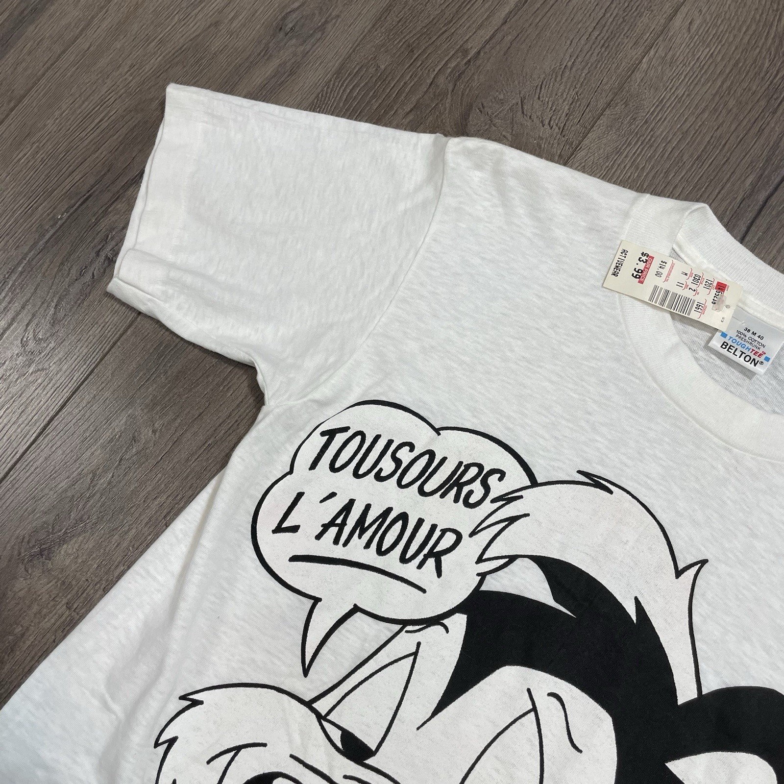 Vintage Looney Tunes Pepe Le Pew Love T Shirt Single Stitch Adult Sz Large NWT