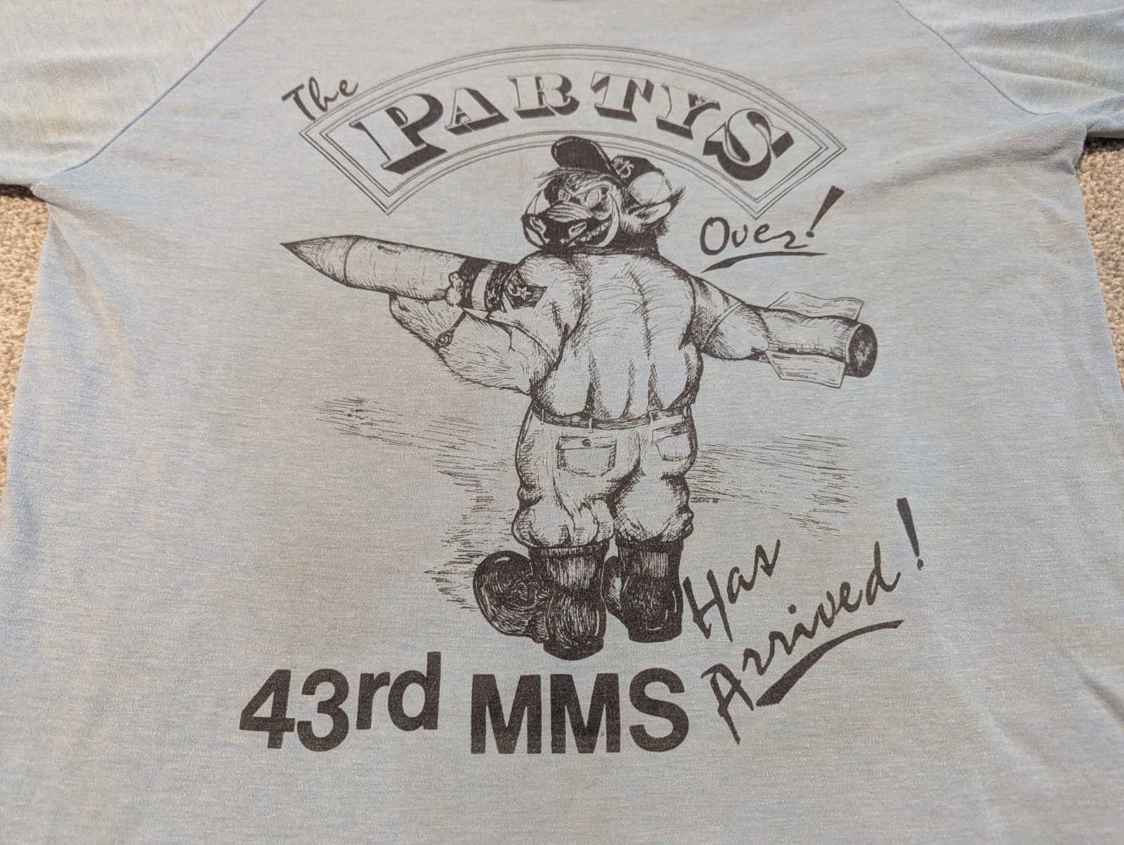 Vintage USAF Shirt Mens Large 43rd MMS Munitions Maintenance Squadron 1980s Ammo