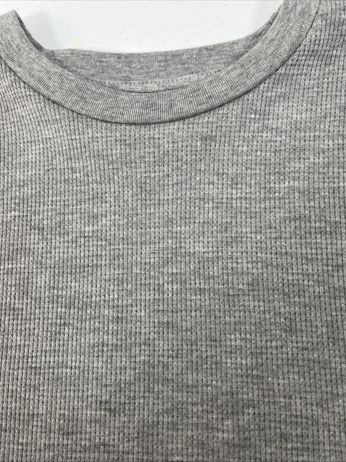 NWT Linea Uomo Gray Waffle Knit Thermal Crew Neck Size XL