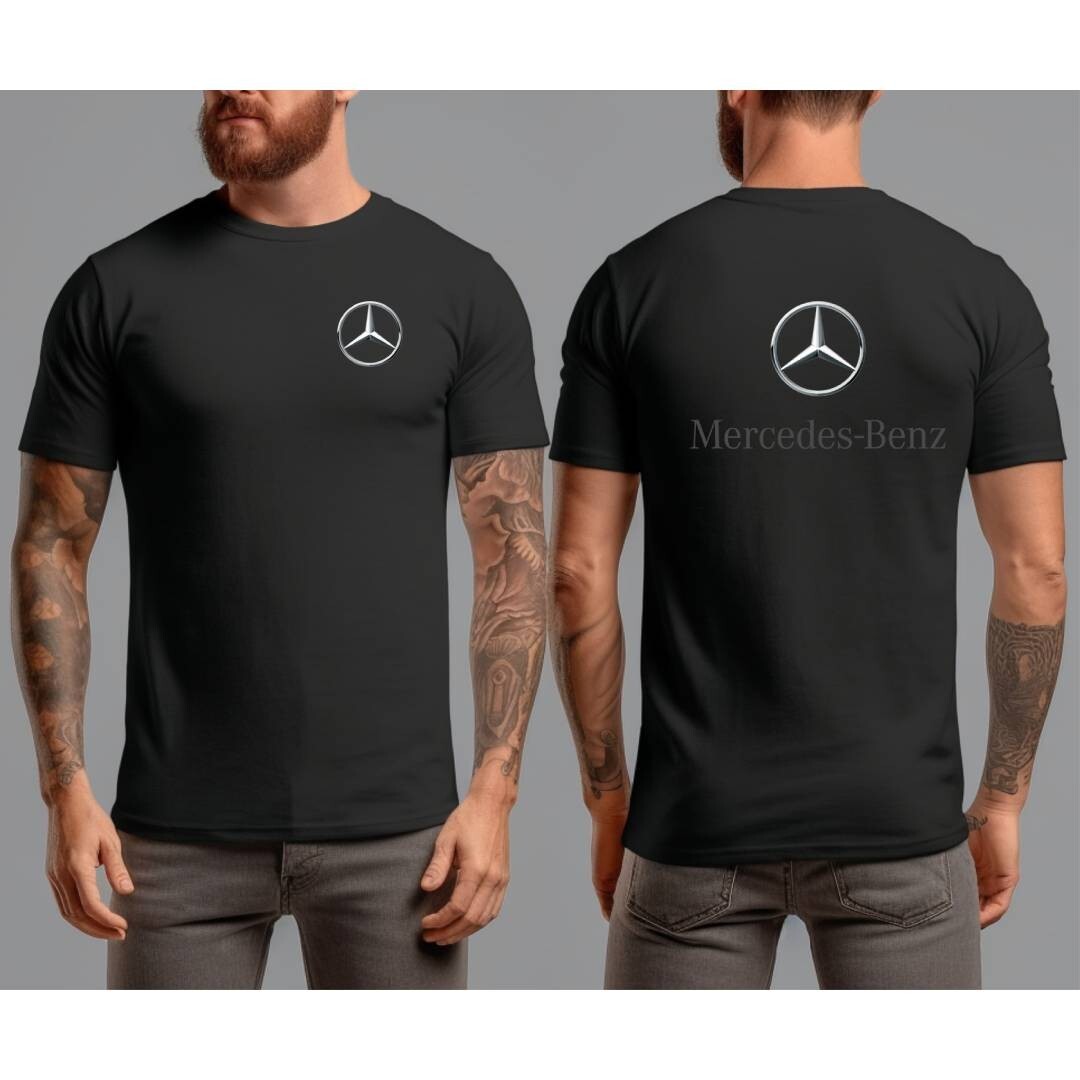 Mercedes Benz Motor Thsirt AMG Black Tee Front and Back Gildan Unisex T-Shirt