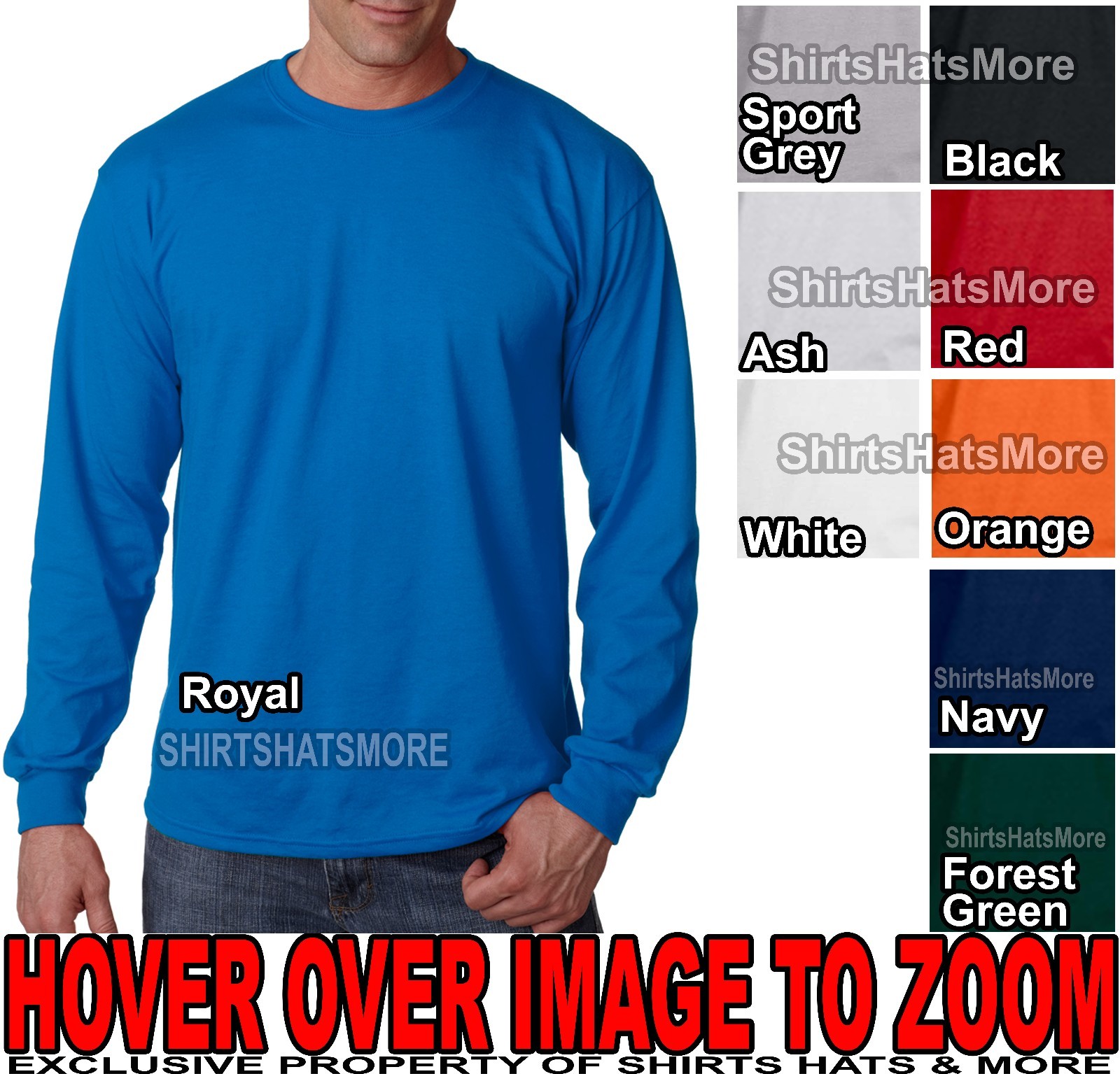 Gildan Mens Poly Cotton LONG SLEEVE T-Shirt S, M, L, XL, 2XL, 3XL NEW