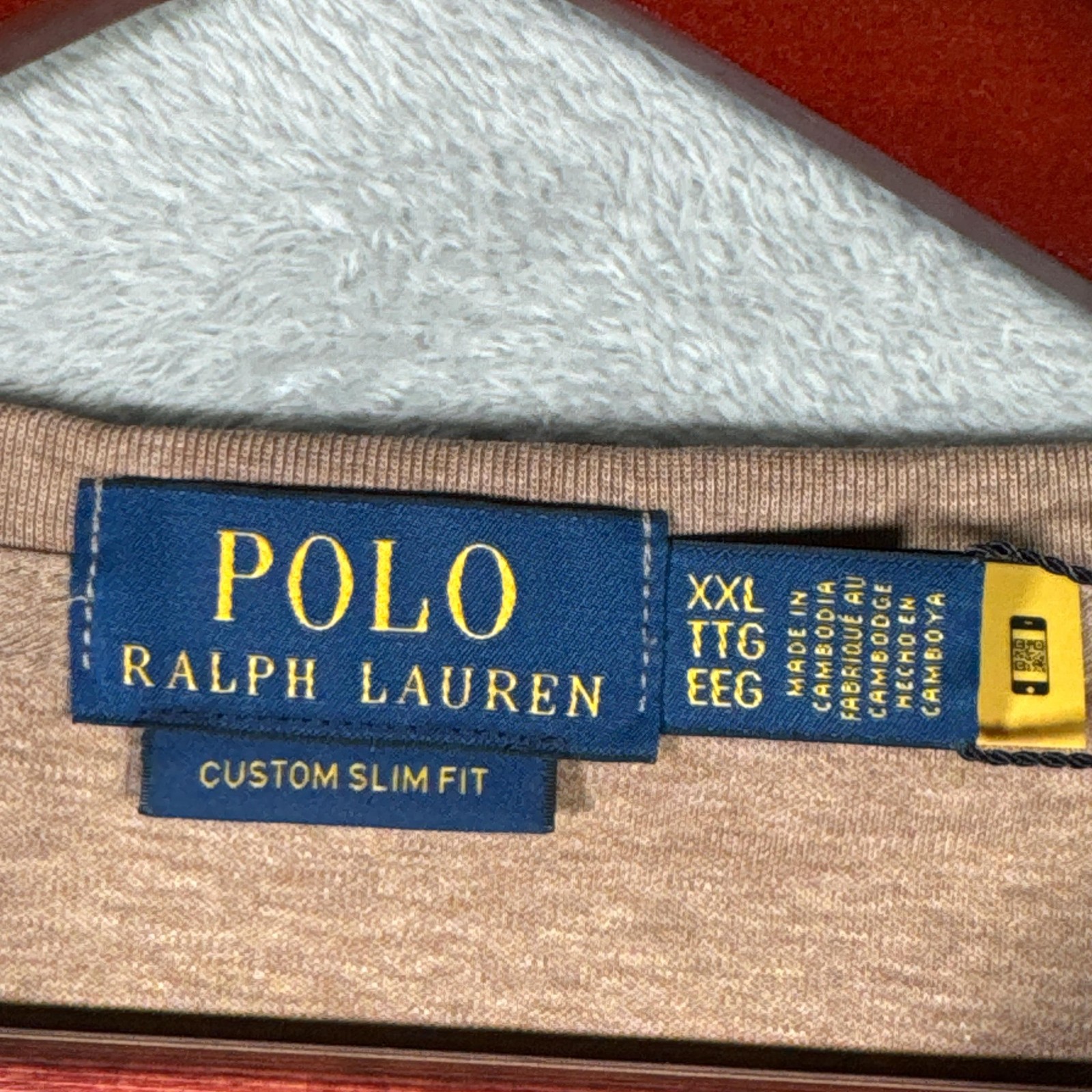 Polo Ralph Lauren Shirt Mens 2XL Brown Custom Slim Fit Polo Bear Classics Tee