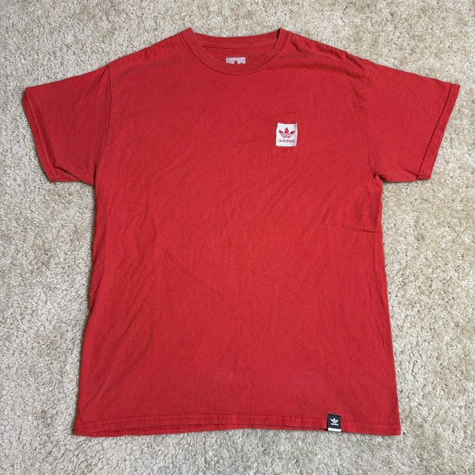 Adidas Originals Shirt Mens Medium Red Trefoil Tee Outdoors Gym Run Logo Adult