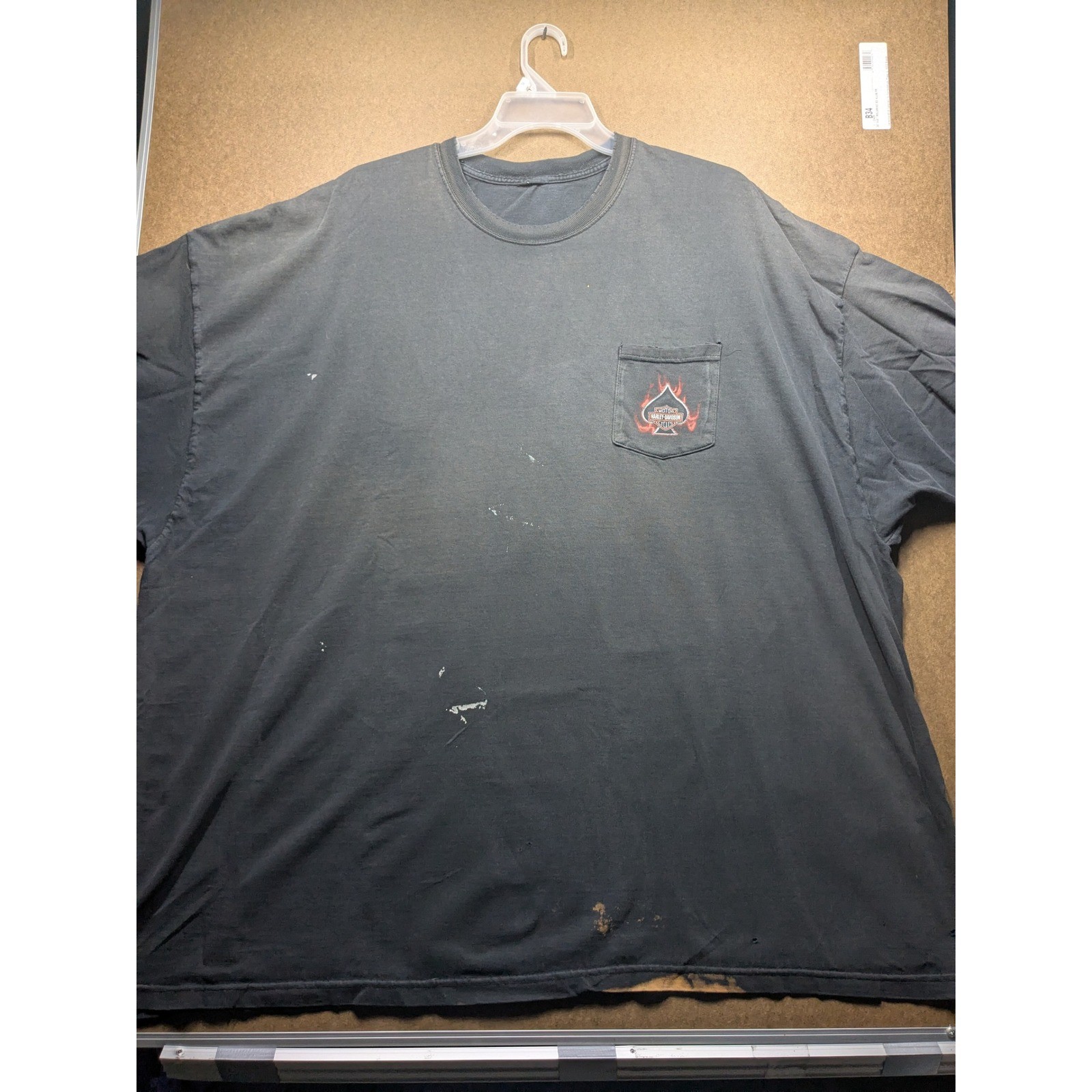 Harley-Davidson Chicago IL Pinup Girl Pocket T-Shirt Mens 4XL Black Distressed