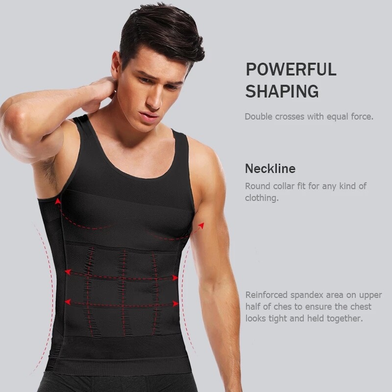 3 Packs Body Shaper Slimming Abdomen Vest Compression Shirt Tank Tops Shapewear