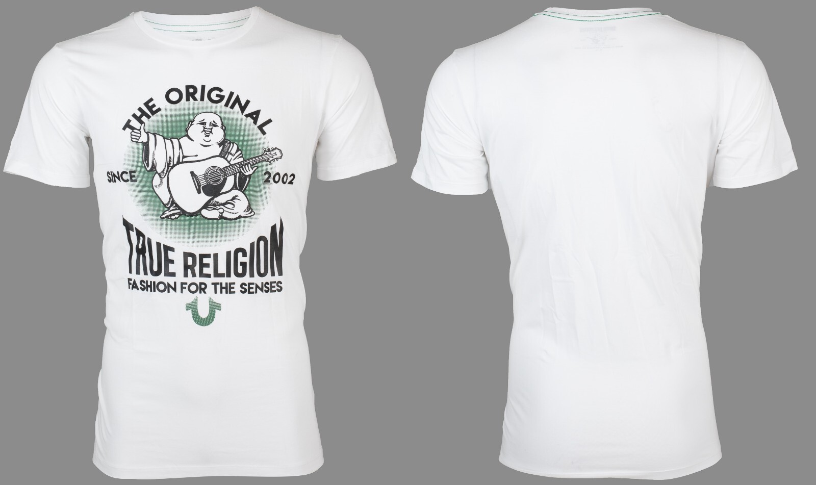 $69 TRUE RELIGION White REAL DEAL BUDDHA Short Sleeve Designer Graphic T-shirt