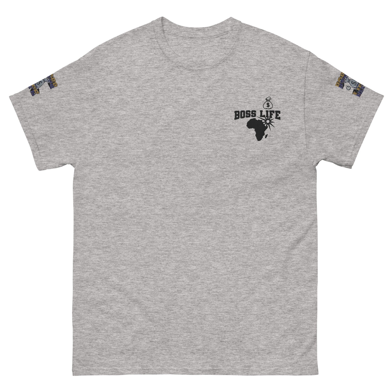 Boss Life african money back signature embroisery sleeve Unisex classic tee