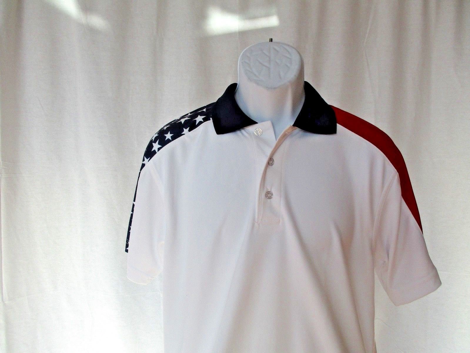 American Flag Polo Golf Premium Shirt – Stars & Stripes – Men’s Sizes S-3XL New