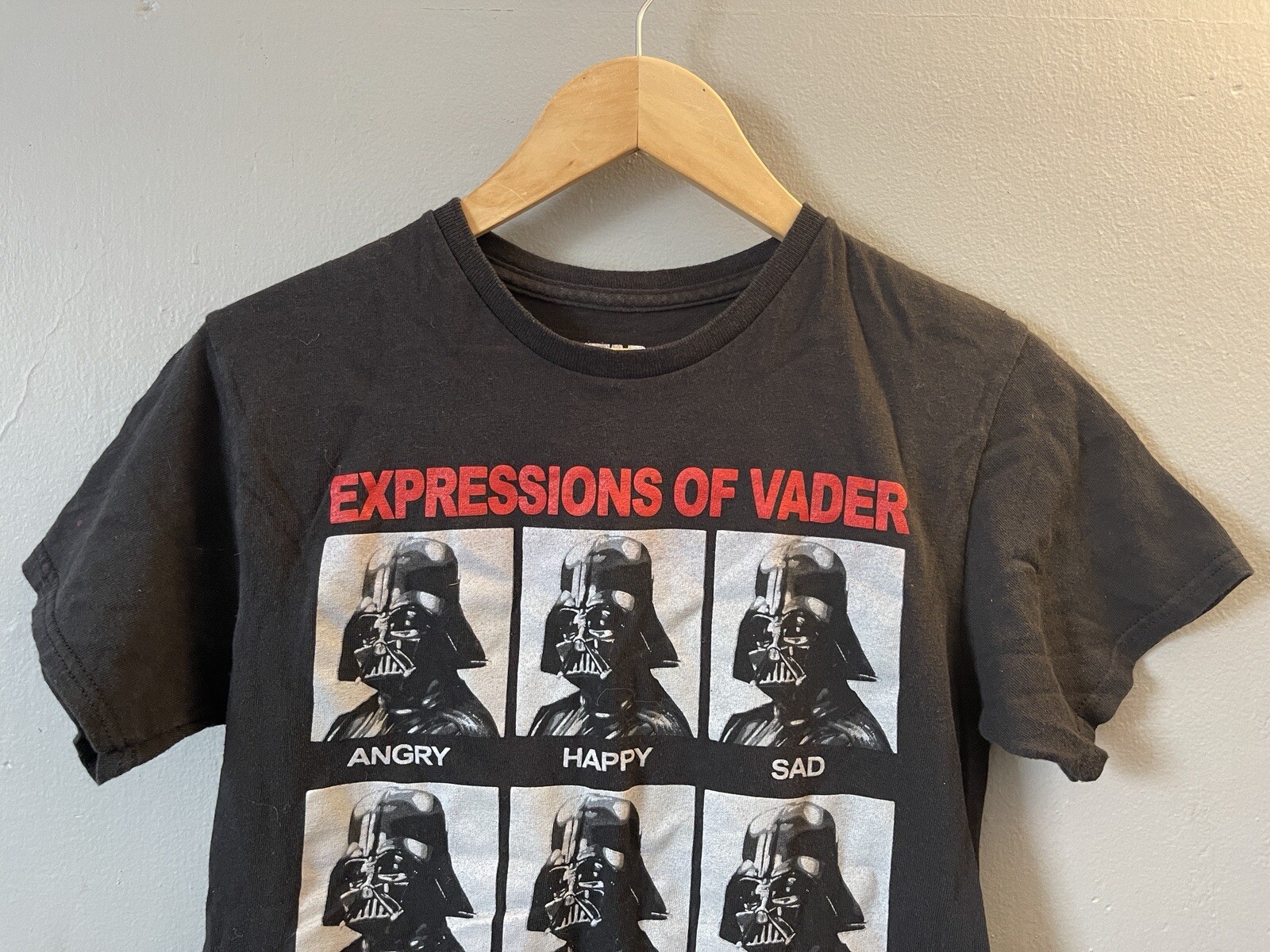 Star Wars Unisex Adult Expressions of Vader 100% Cotton Short Sleeve Shirt Blk S