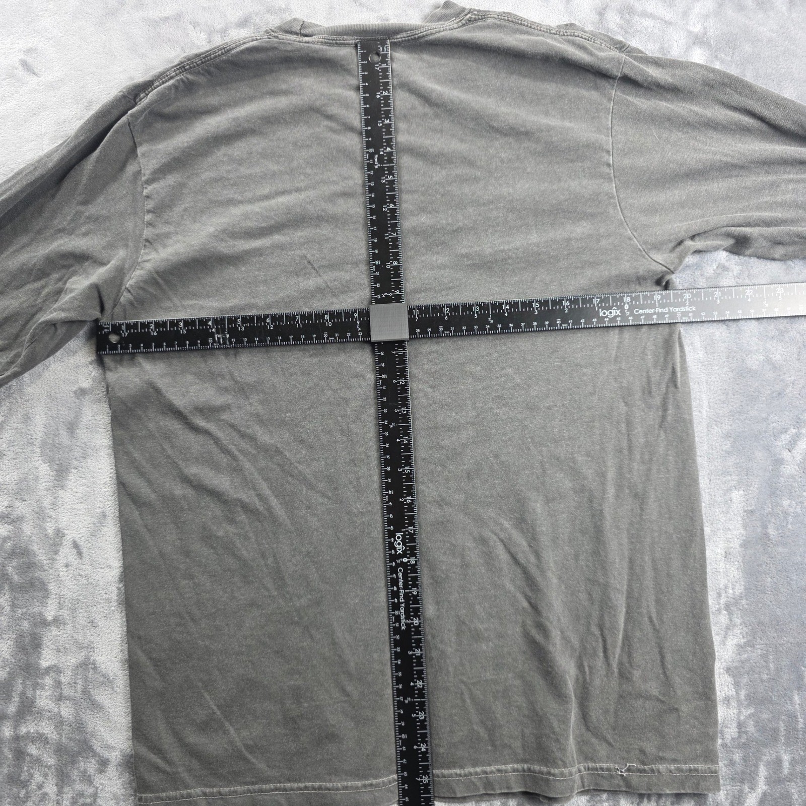 Comfort Colors Graphic Shirt Mens Medium Grey Mission Matthew 28:19 Long Sleeve