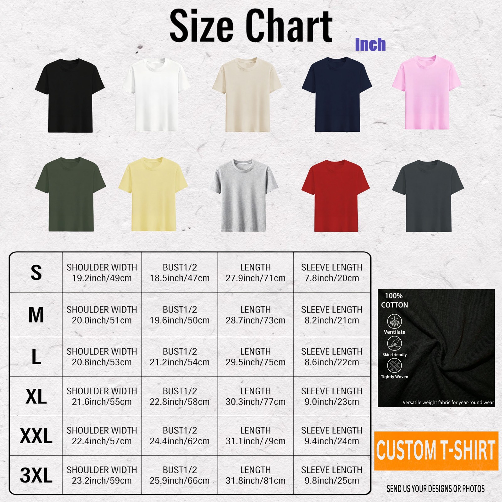 Personalized Casual T-Shirt with Custom Logo Pattern – Soft Tee for Men Women