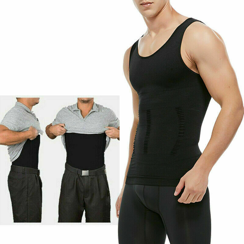 Men’s Fashion Compression T-Shirt Body Shaper Crew Neck Muscle Workout Tank Top
