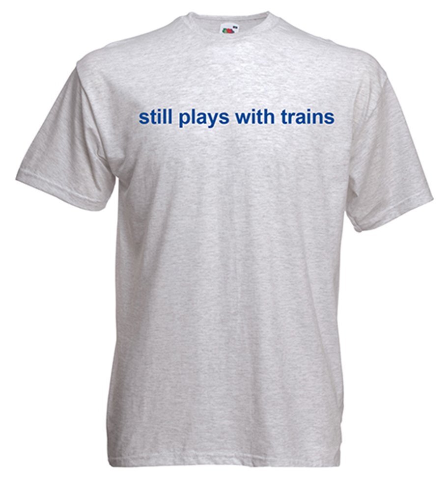 Still Plays With Trains Authentic Railroad T-Shirt Tee Shirt [1]