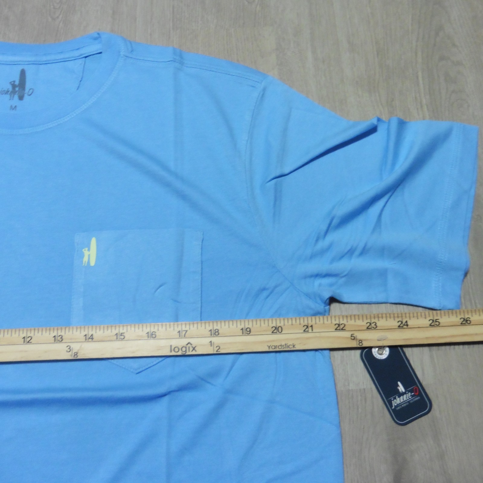 JOHNNIE O Mens M MEDIUM T SHIRT PALM PARADISE MALIBLU GOLF BLUE SANTA MONICA TEE