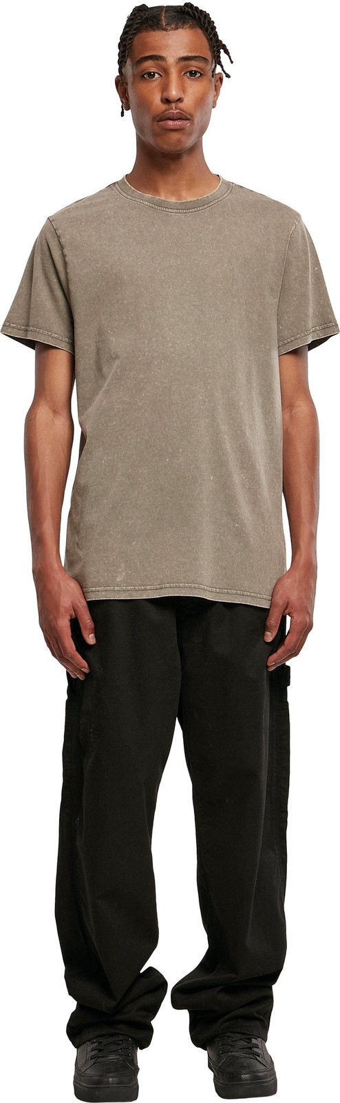 Acid Washed Round Neck Tee| Men’s Urban style Crew Neck Relaxed Fit T-shirt
