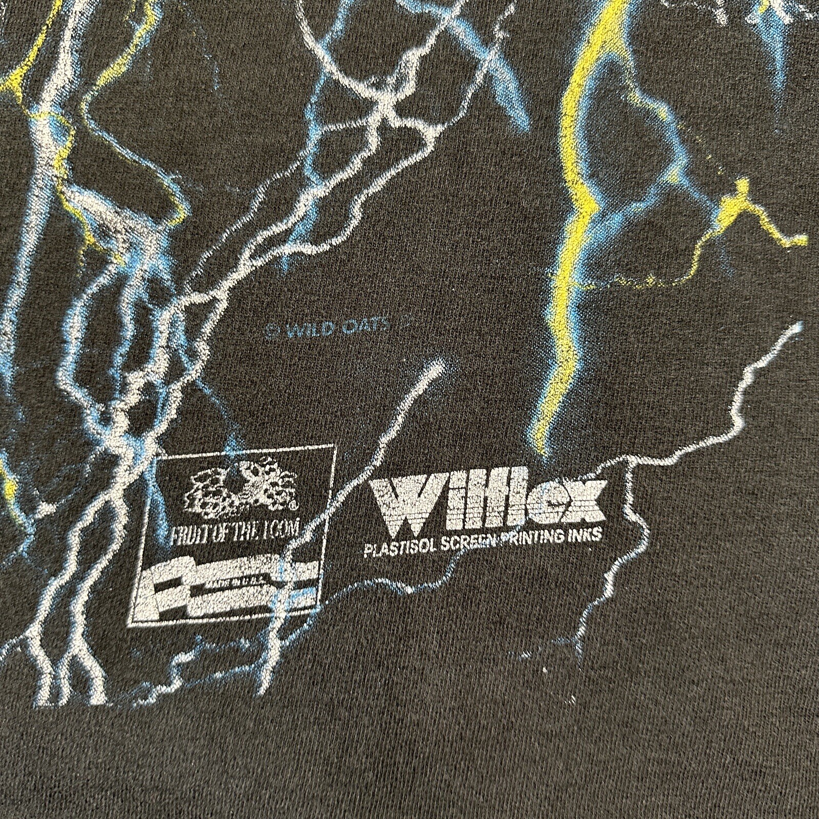 Vintage Wild Oats Lightning Test Print Shirt – Sz XL – AOP Rare See Pics