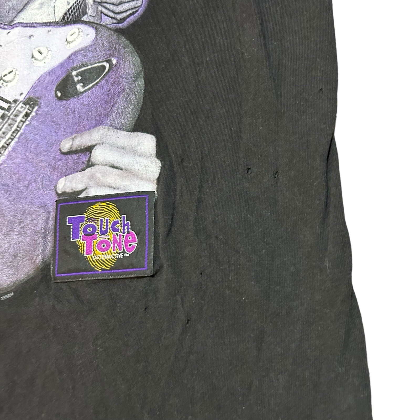 Vtg 90s Jimi Hendrix T-shirt Touch Tunes Size XL Purple Black Wild Oats USA Tee