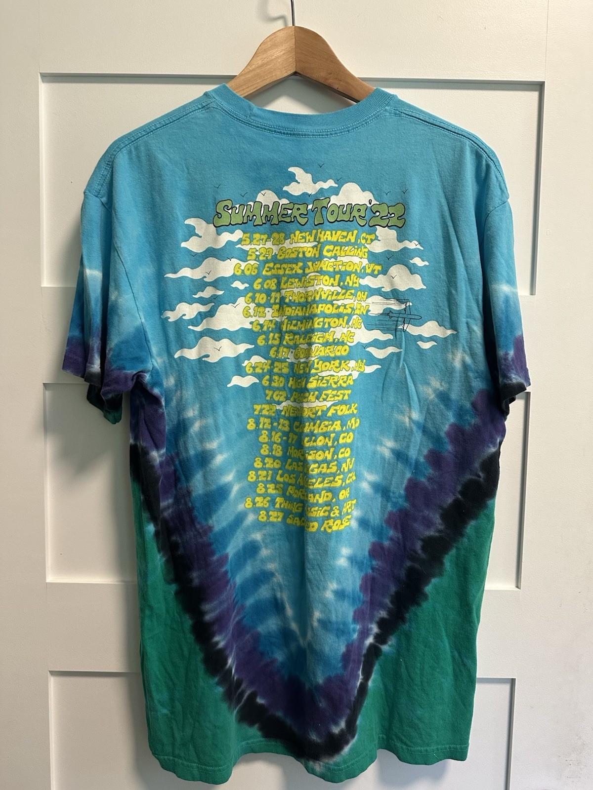 🪿Goose Summer Tour 2022 Tie-Dye Graphic T-Shirt w/ Tour Dates Back (L) ☀️