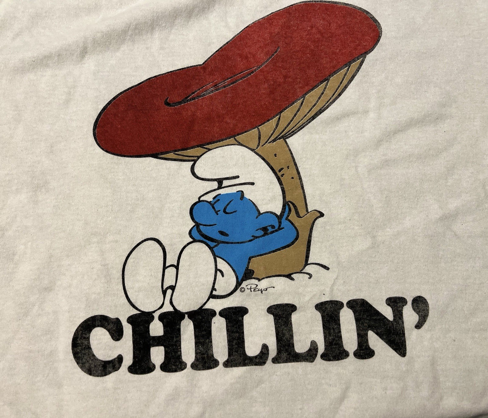Brisco Brands NWT Smurf Mushroom Chillin’ Short Sleeve Tshirt Size Medium