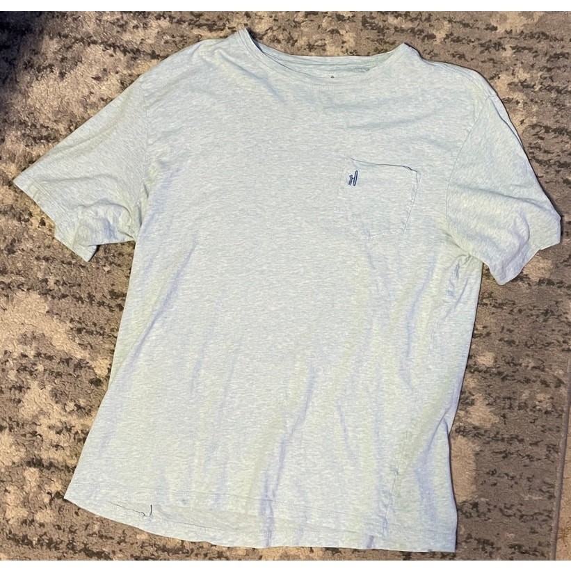 Johnnie-O Men’s Seafoam Blue Pocket T-Shirt 100% Cotton Size M