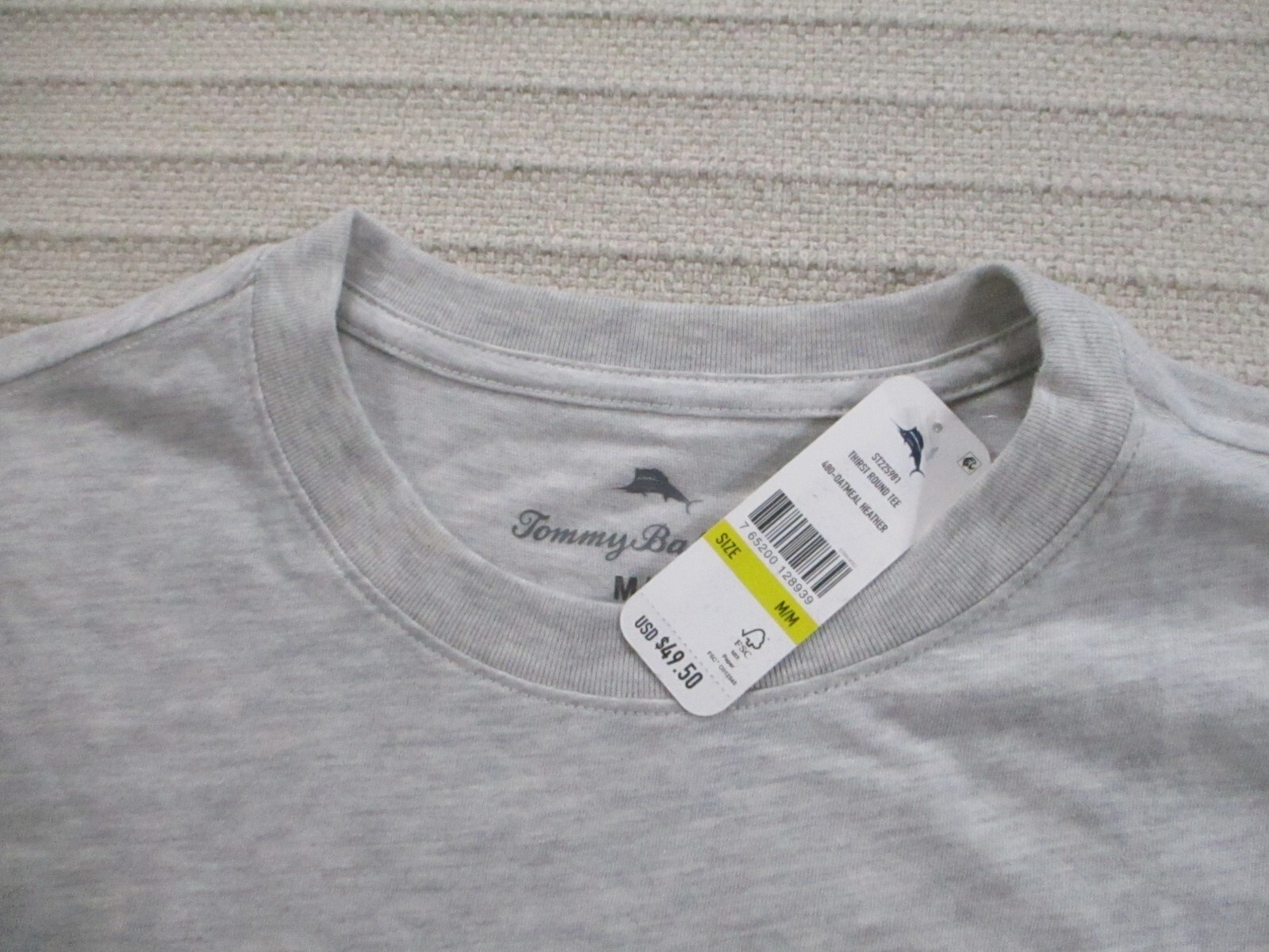 Tommy Bahama Men Beer Shirt Medium Gray Football Thirst Round Draft Crew Tee New