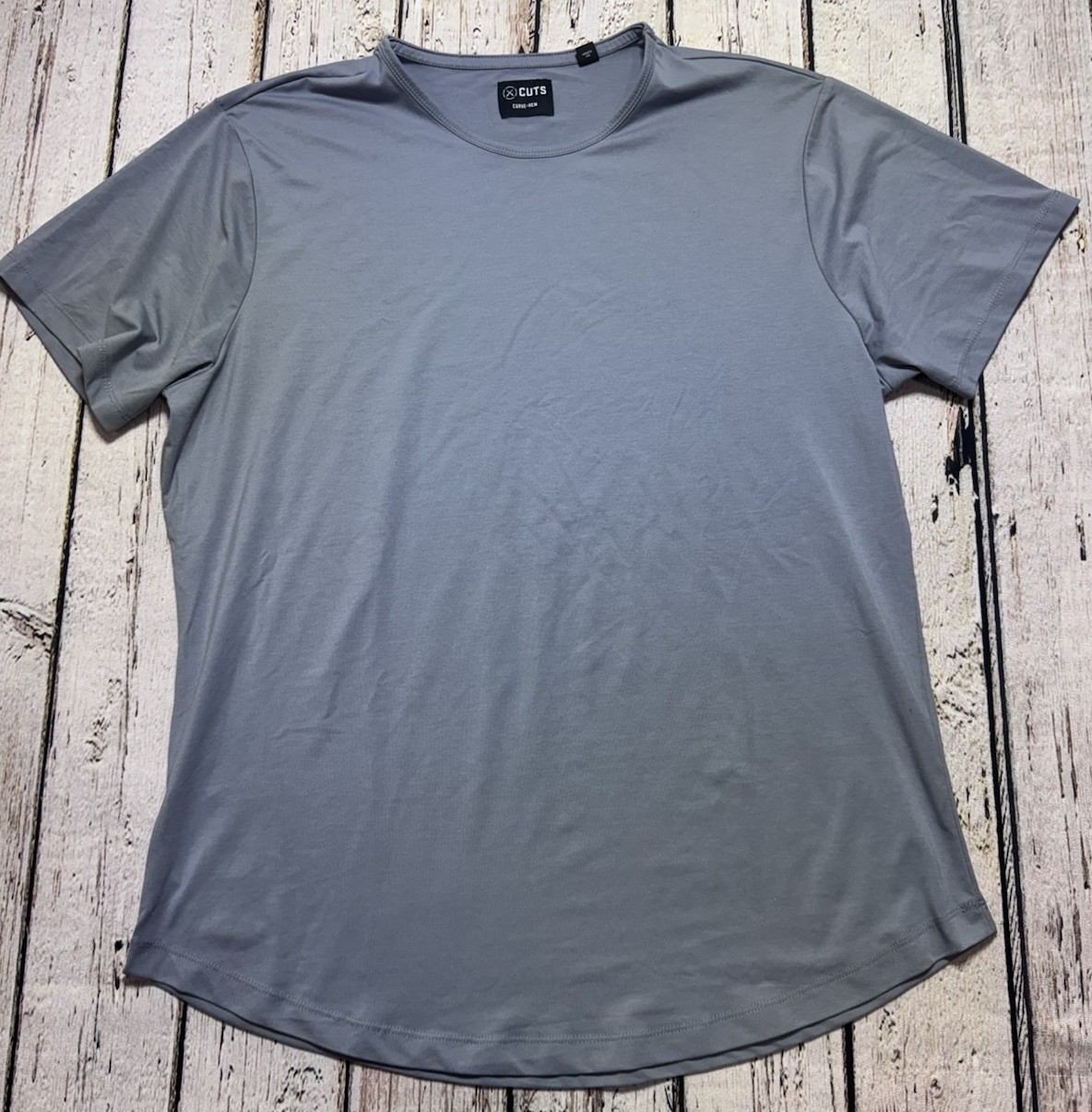 CUTS Clothing Men’s T-Shirt Curve Hem XXL Solid Casual Athleisure Minimalist