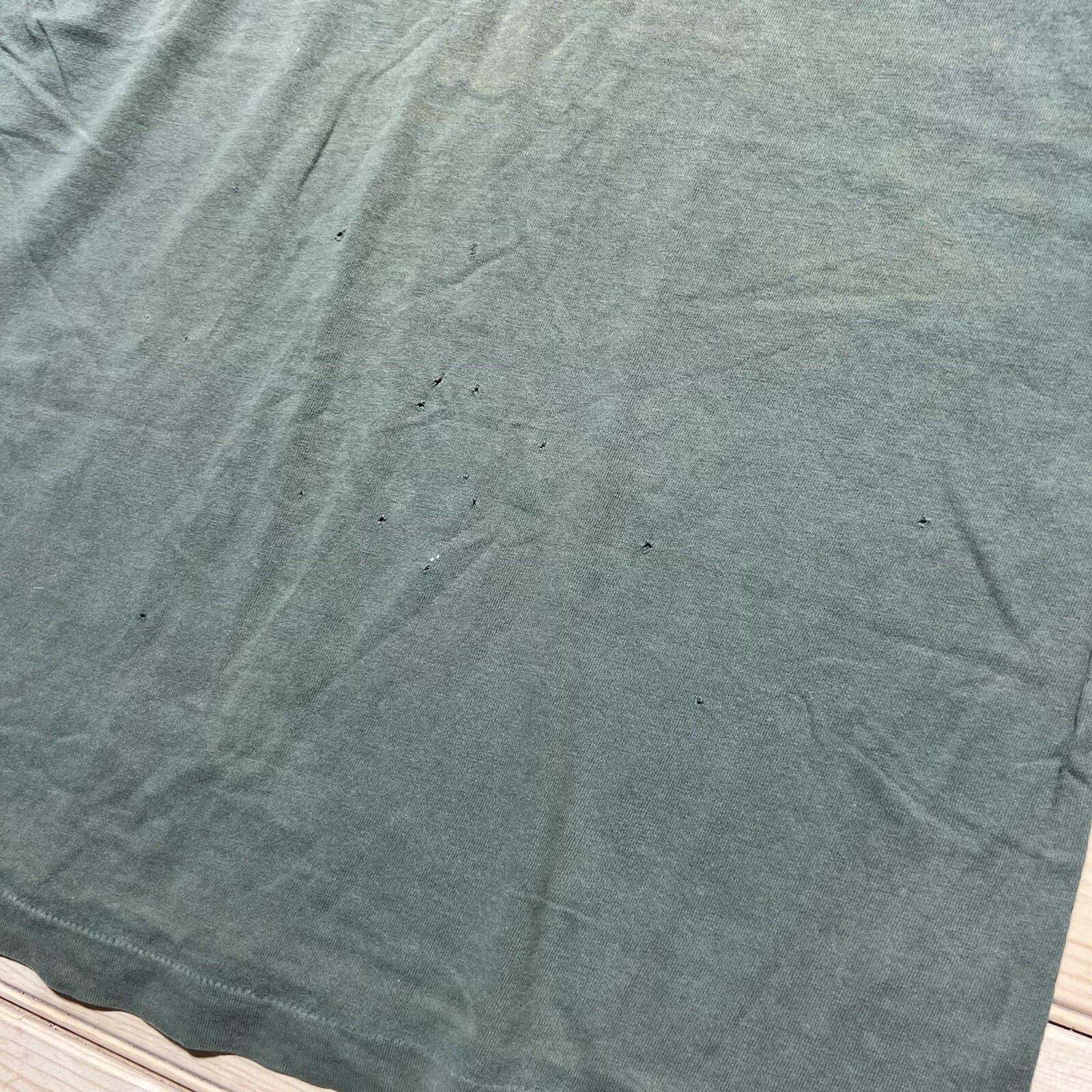 Vintage 90s “ Many Point ” Scout Camp Faded Green Single Stitch Shirt Size XL