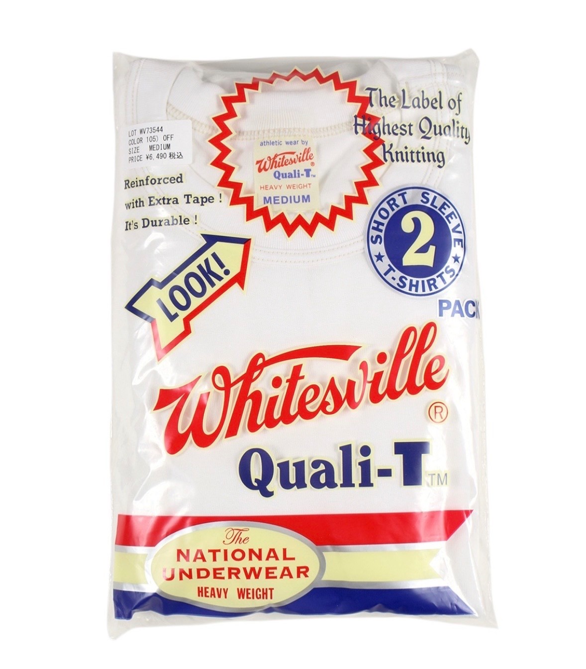 WHITESVILLE 2-PACK T-SHIRT – White, Black, Navy, Gray [ WV73544 ] Made in Japan