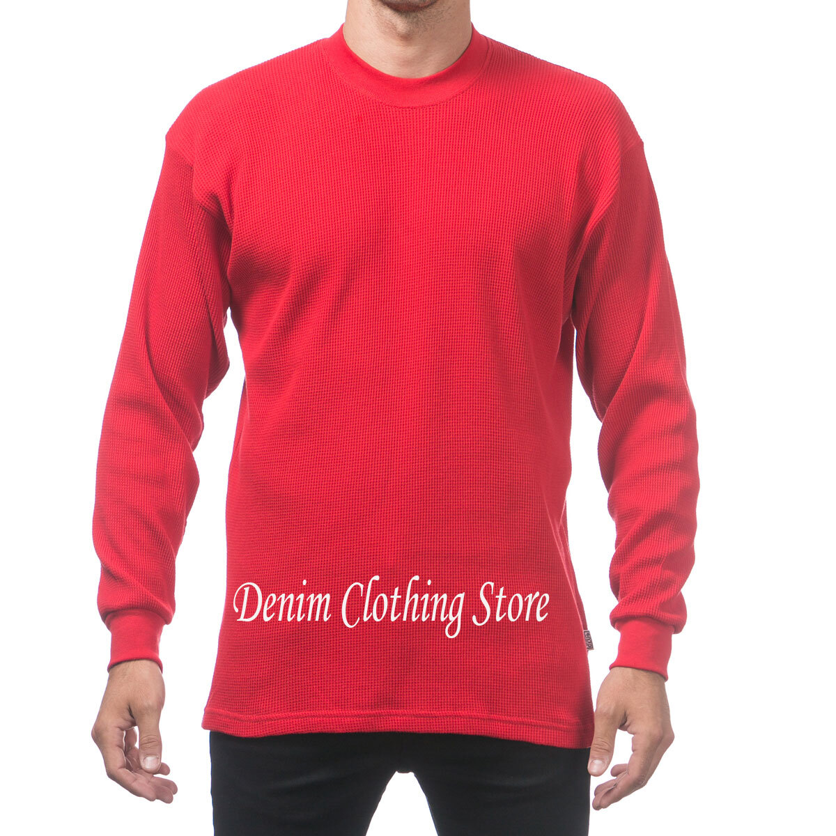 New PROCLUB Men’s Heavyweight THERMAL Top Long Sleeve Shirts Waffle Solid S-5XL