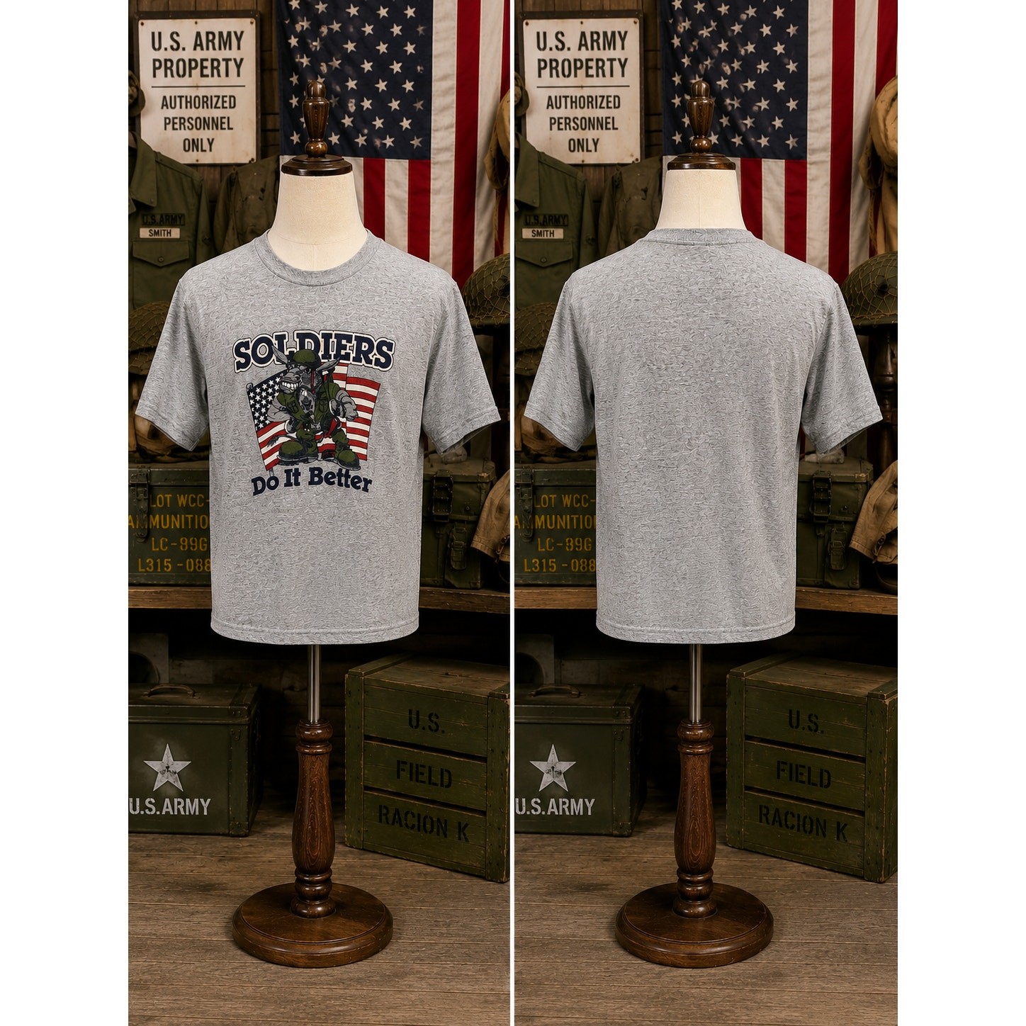 1980s Vintage Artex Jostens Soldiers Do It Better USA Army Tee Medium
