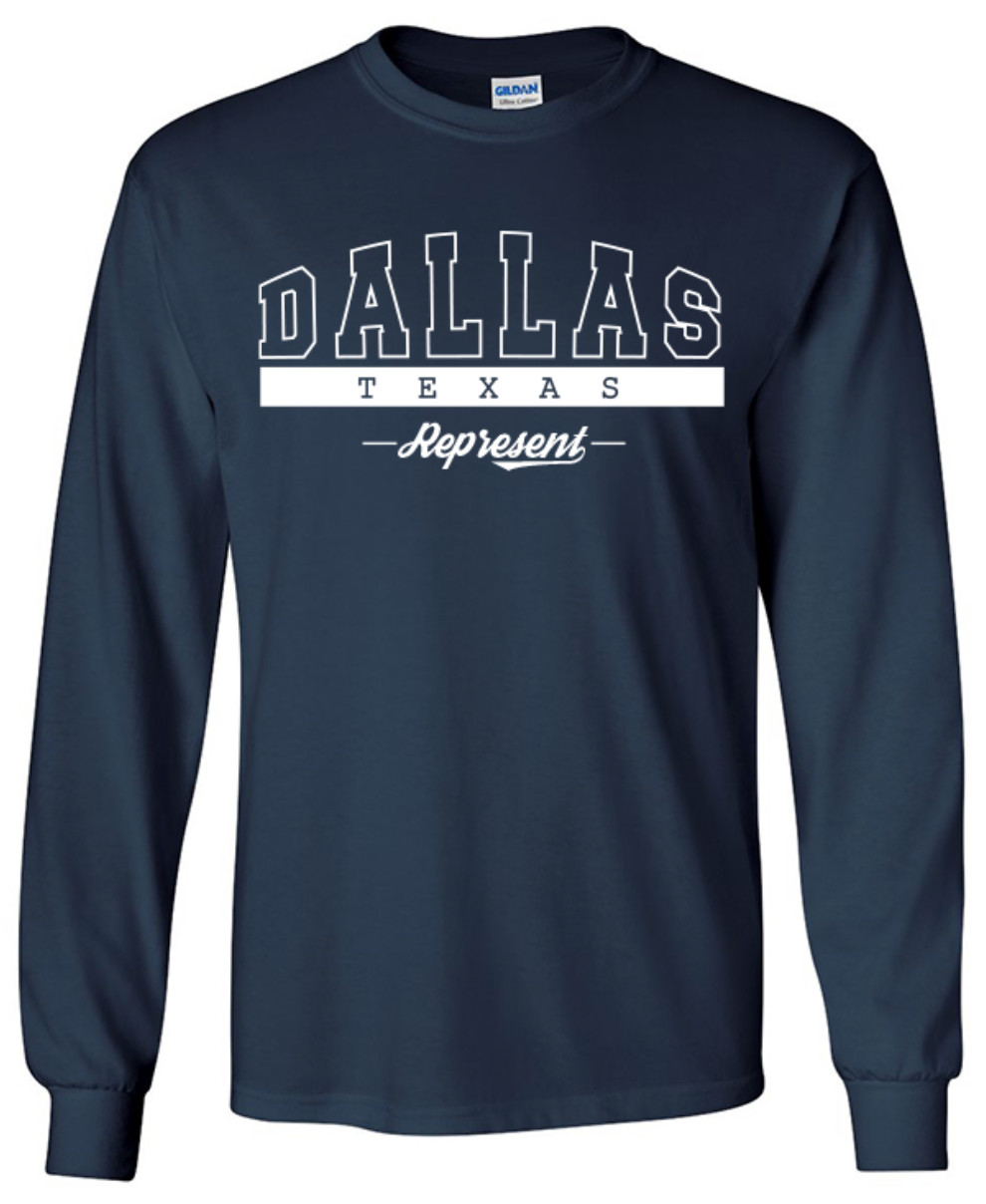Dallas Texas State T-Shirt Long Sleeve Graphic Tees Unisex Apparel