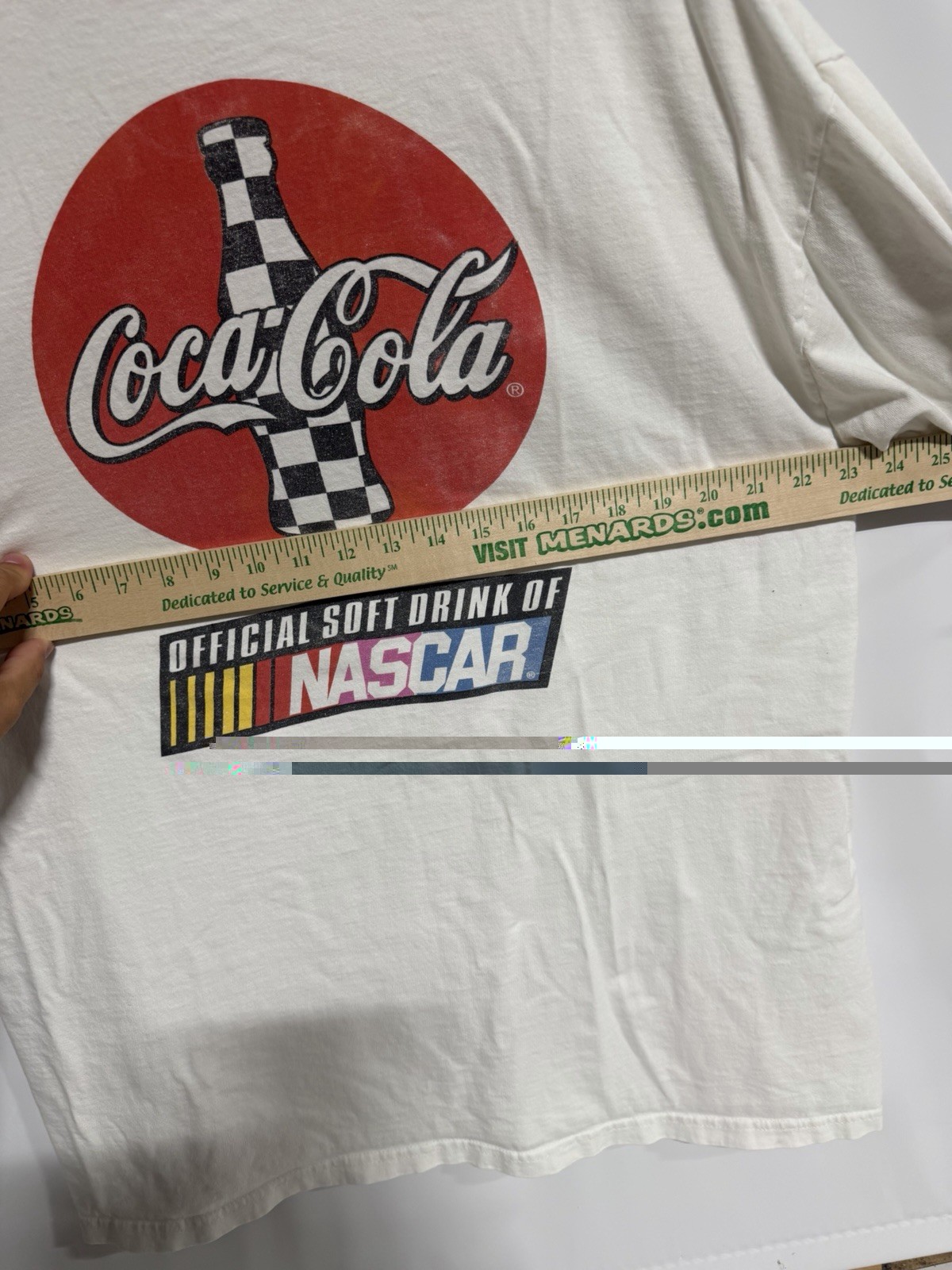 Vintage Coca Cola T-shirt XL NASCAR Hanes Used Distress. Fast Shipping