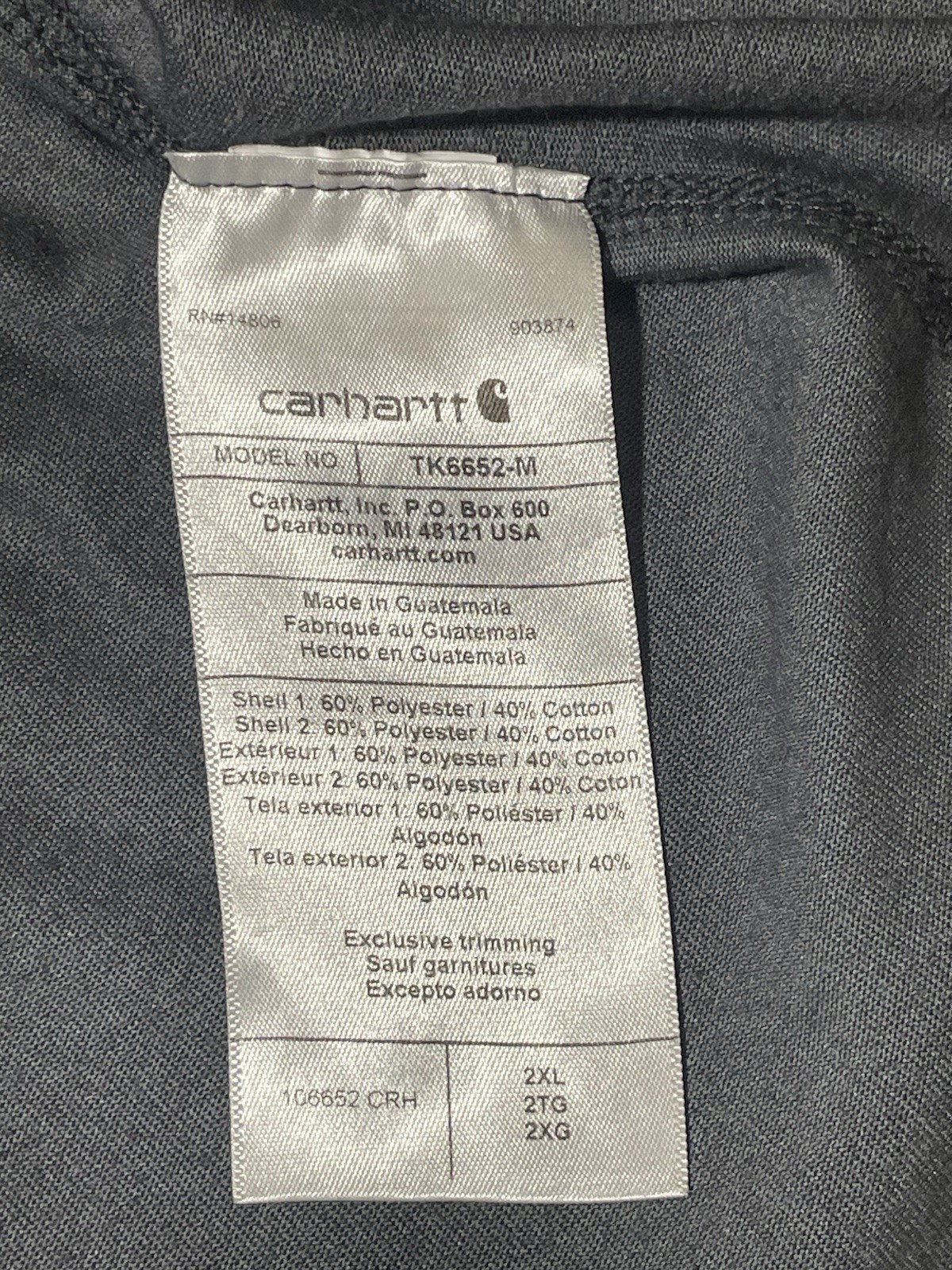 Carhartt Force T-Shirt Men’s 2XL Gray Relaxed Fit Pocket Tee Durable Performance
