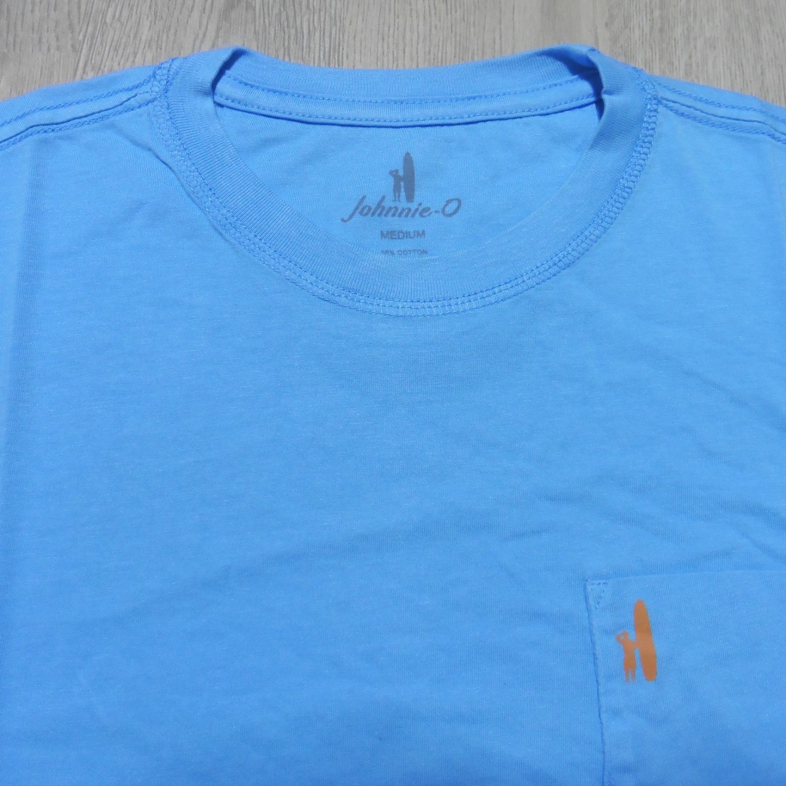 JOHNNIE O Mens M MEDIUM T SHIRT SUN LINE MALIBLU BLUE GRAPHIC SHORT SLEEVE GOLF