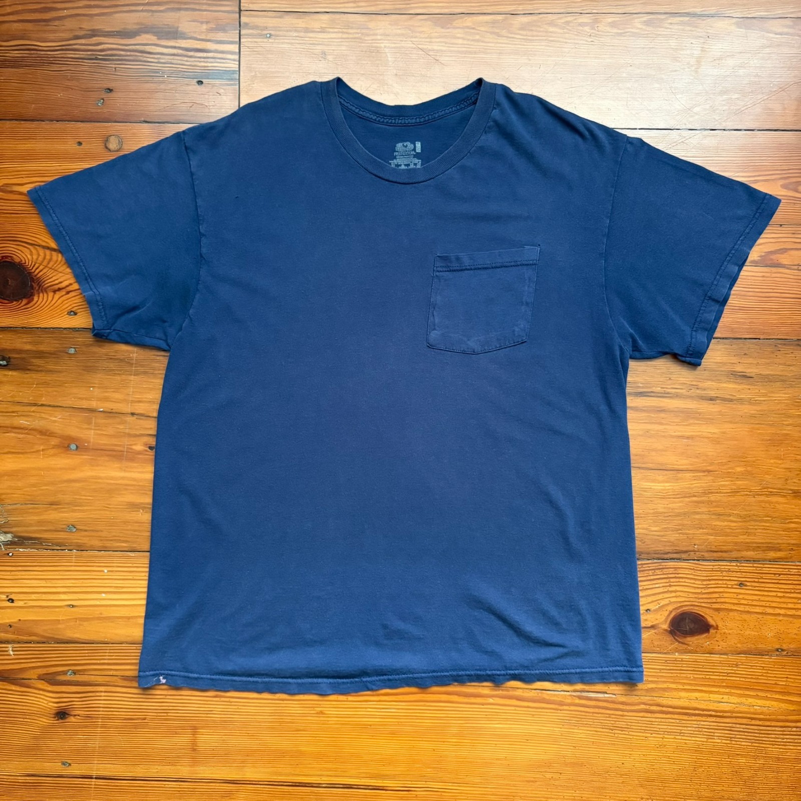 Vintage Gradient Sun Faded Worn WIP Workwear T-Shirt Men’s Size L Blue Thin